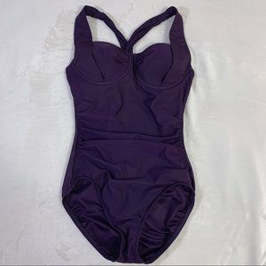Vintage purple one piece bathing suit